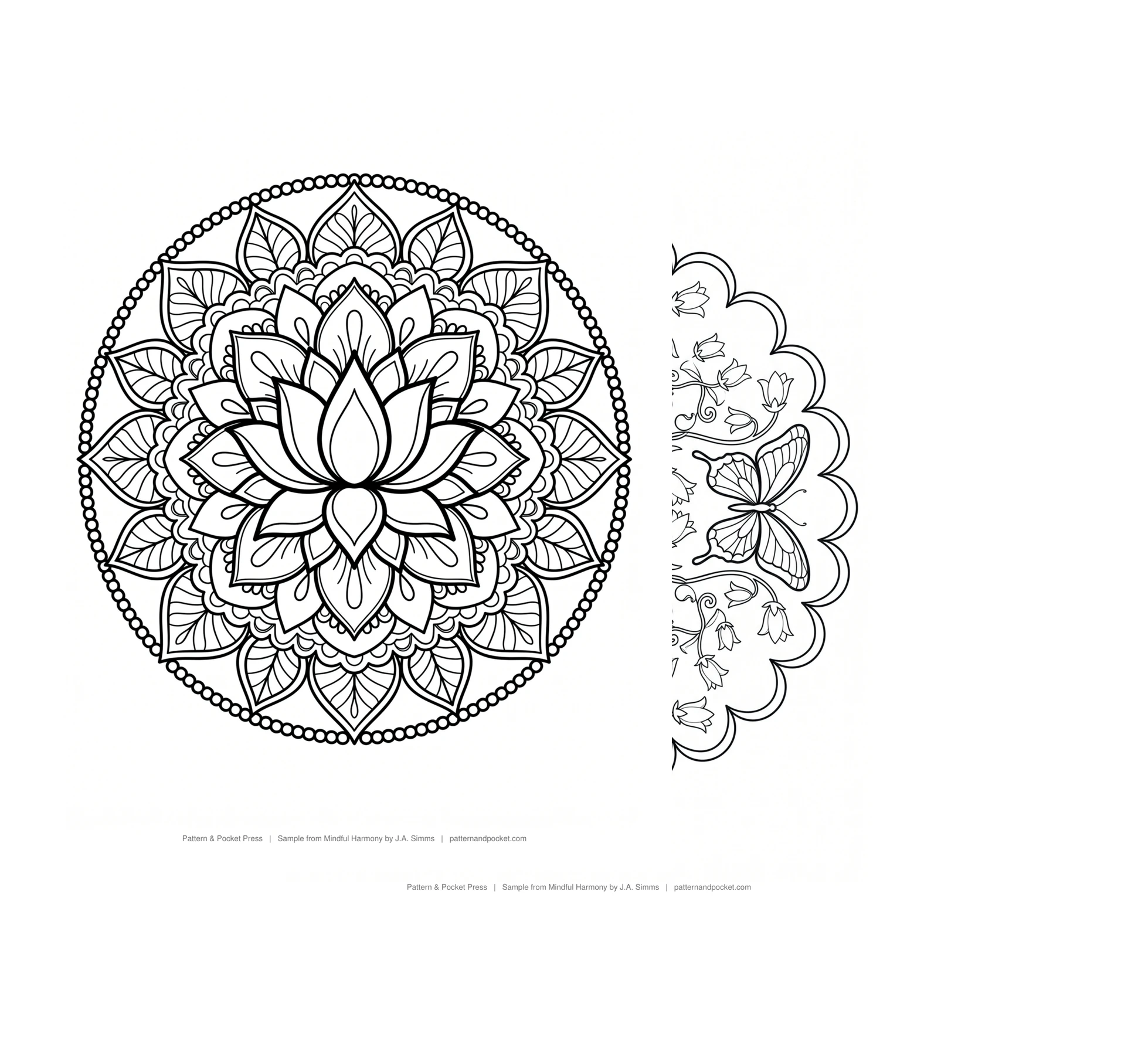 Two printable mandala designs from Mindful Harmony